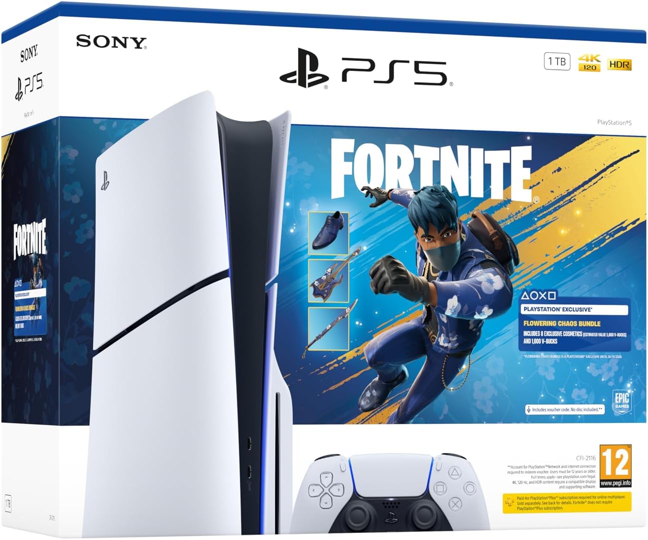 PlayStation 5 PS5 Disc Edition (Slim) - Fortnite Flowering Chaos Bundle