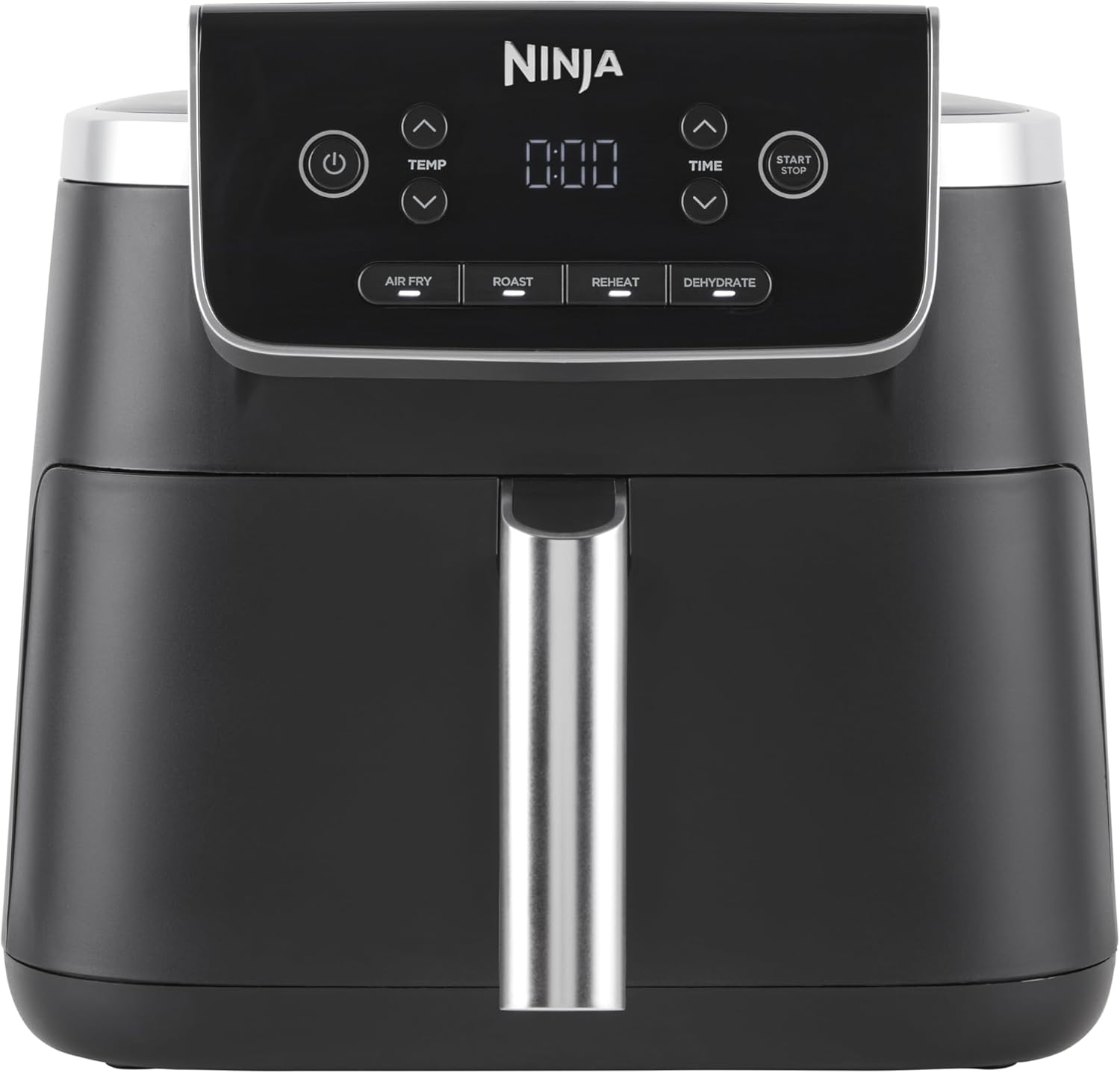 Ninja PRO Air Fryer Hot Air Fryer, 4.7 L Airfryer, Single Basket Hot Air Fryer, 4-in-1, for 1-2 Servings, Digital, Cooking from Frozen, Non-Stick Drawer & Crisper Basket, Black