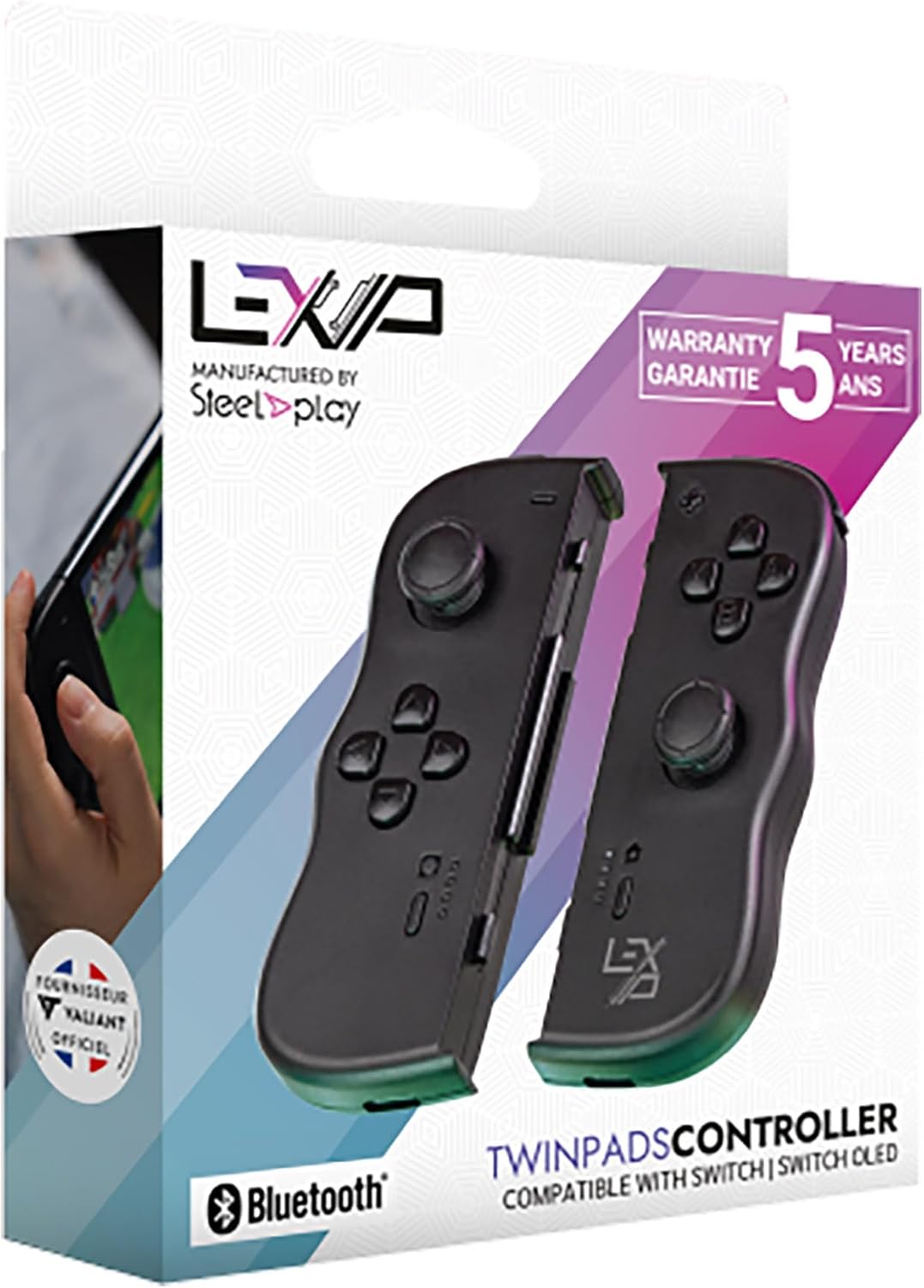 Lexip SteelPlay Twin Pads Controllers for Nintendo Switch (Black)