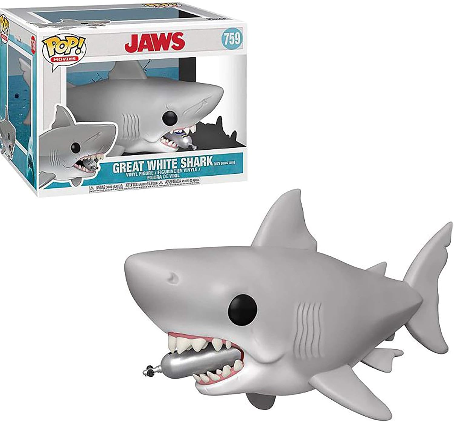 Funko Pop! Super Sized Jaws with Diving Tank - 6 Inch Collectible Figure