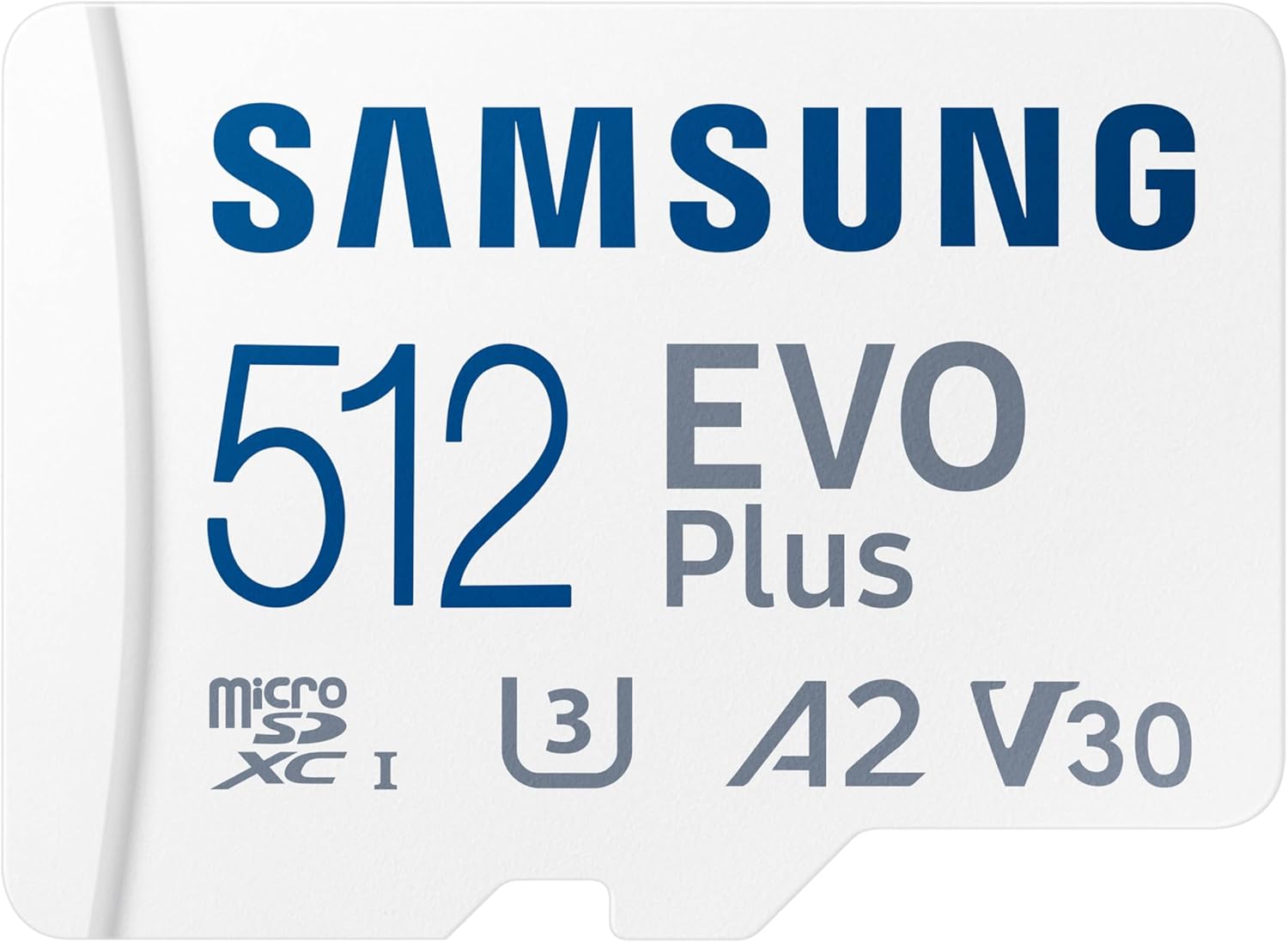 Samsung EVO Plus 512GB Micro SD Memory Card (2024) + SD Adapter, Speeds Up to 160 MB/s, UHS-I, C10, U3, V10, A3, Upgrade Storage for Phones, Tablets, Gaming Consoles, DSLR Cameras, PCs