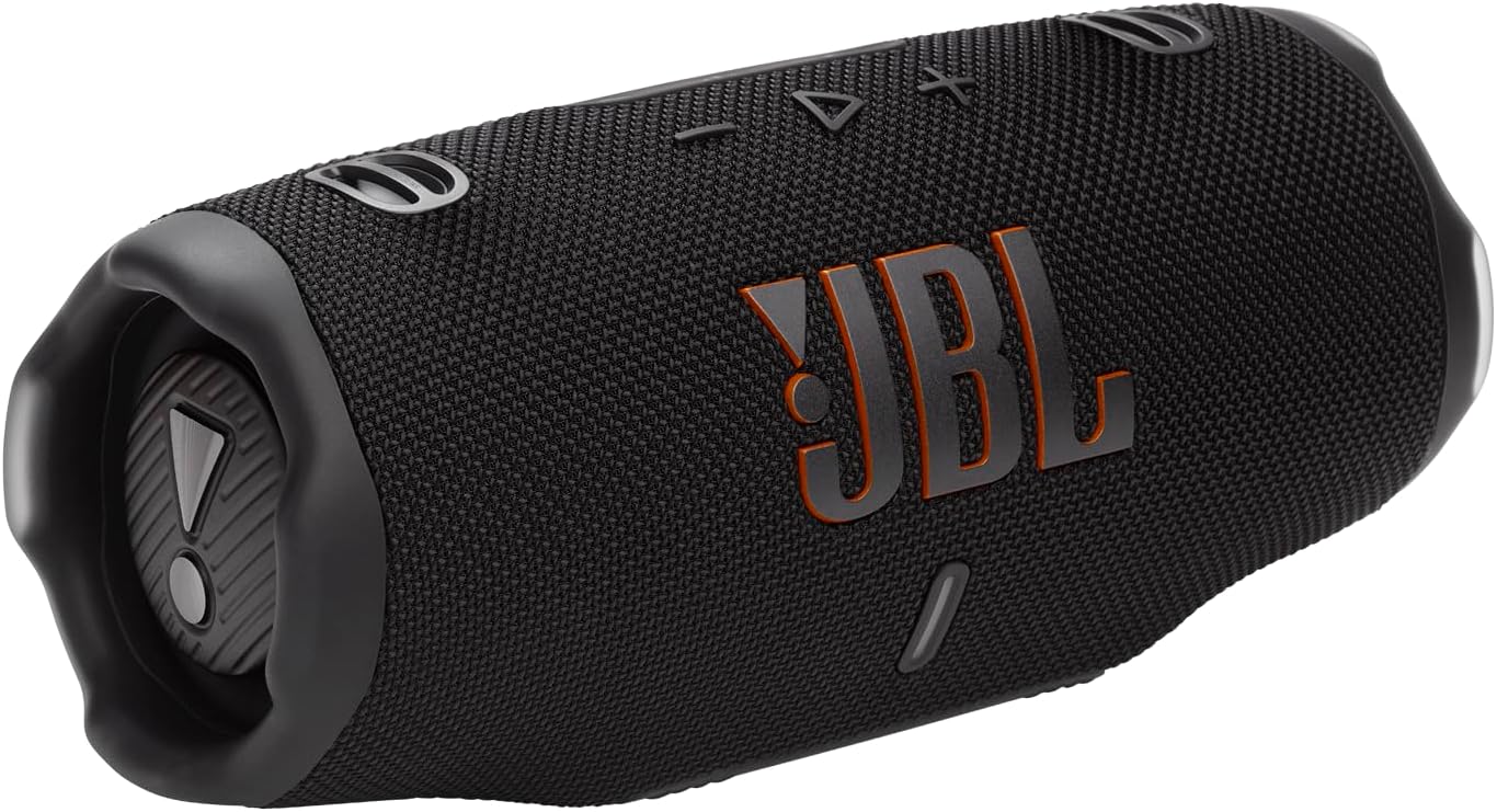 JBL Charge 6, Black, Wireless Portable Bluetooth Speaker, 28 Hours of Playtime, IP68 Waterproof, Dustproof and Drop-Proof, Pro Sound with AI Sound Boost, Auracast Multi-Speaker Connection