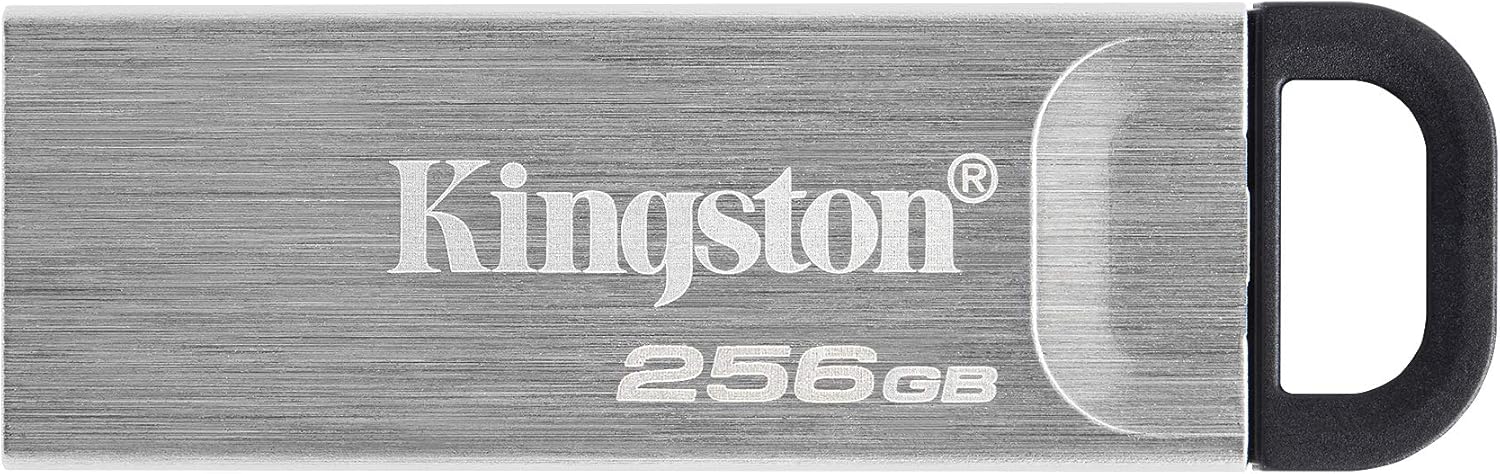 Kingston DataTraveler Kyson USB 3.2 Gen 1 Flash Drive 256GB - Stylish Capless Metal Case