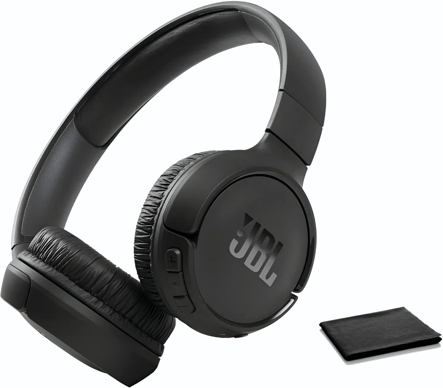 JBL Tune 570BT Black, On-Ear Wireless Bluetooth Headphones with Pure Bass Stereo Sound, Includes Cleaning Cloth