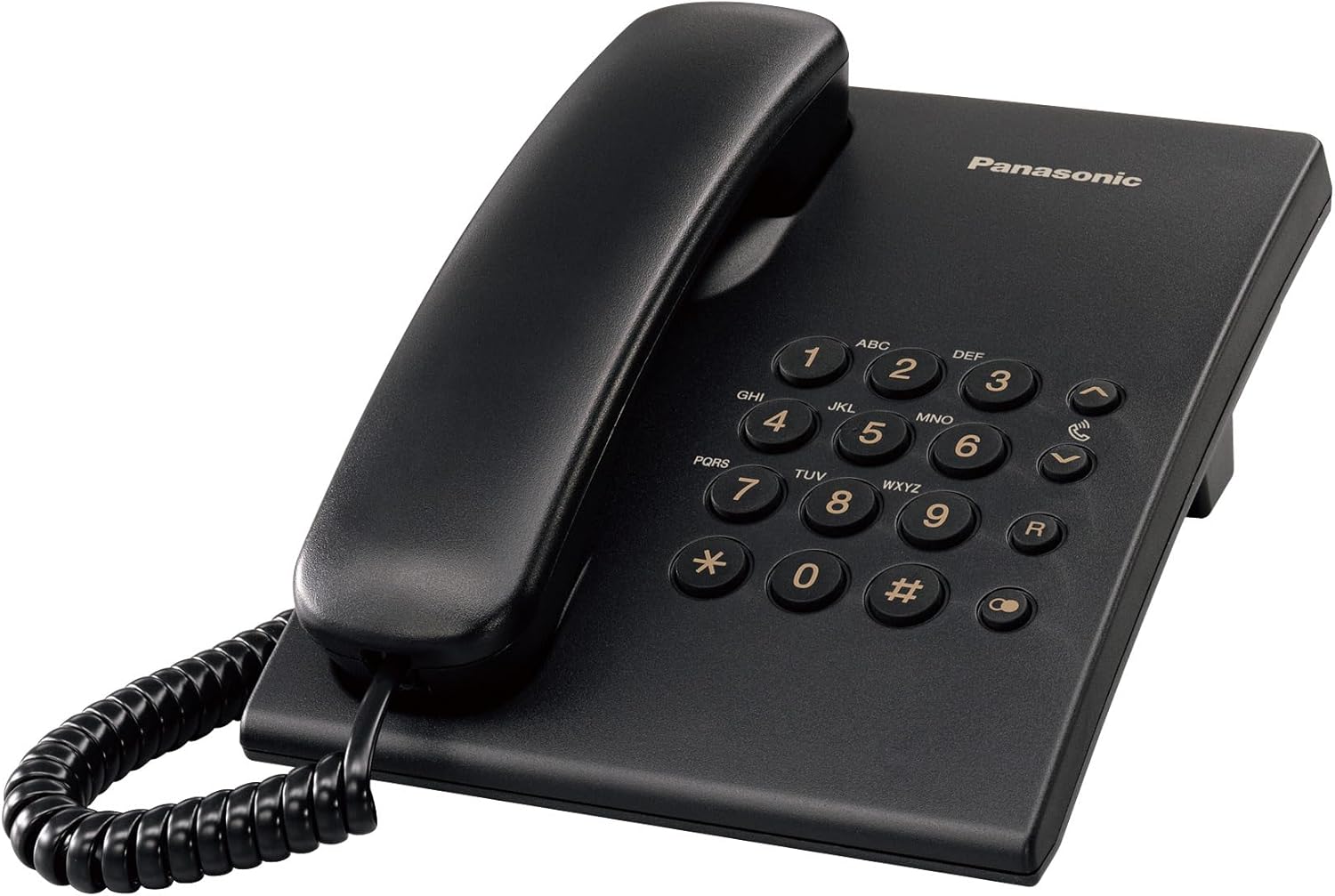 Panasonic - Wired Landline Telephone for Home or Office, Wall or Desk Mount, Volume Control, Number Repeat, Black