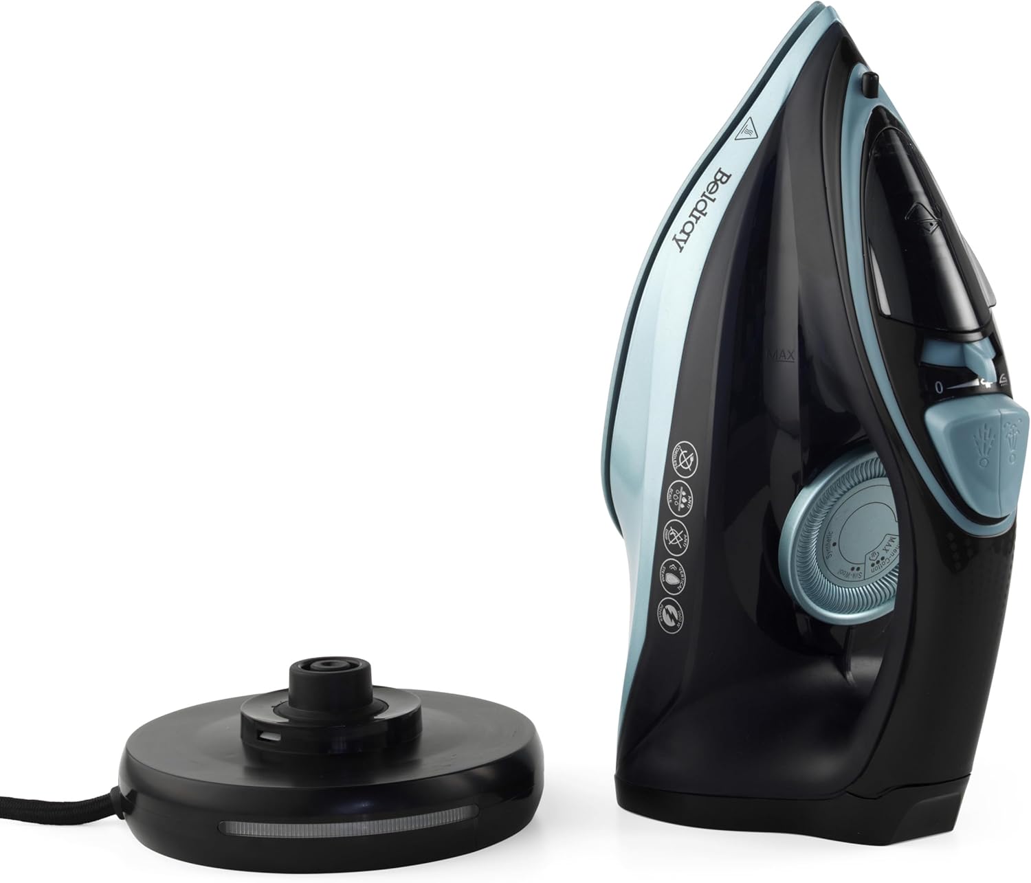 Beldray 2 in 1 Steam Iron – Corded or Cordless Steam Iron with Dual Precision Ceramic Soleplate, 230ml Water Tank with Spray Function, Variable Temperature Control, Anti-Calc, 2600W