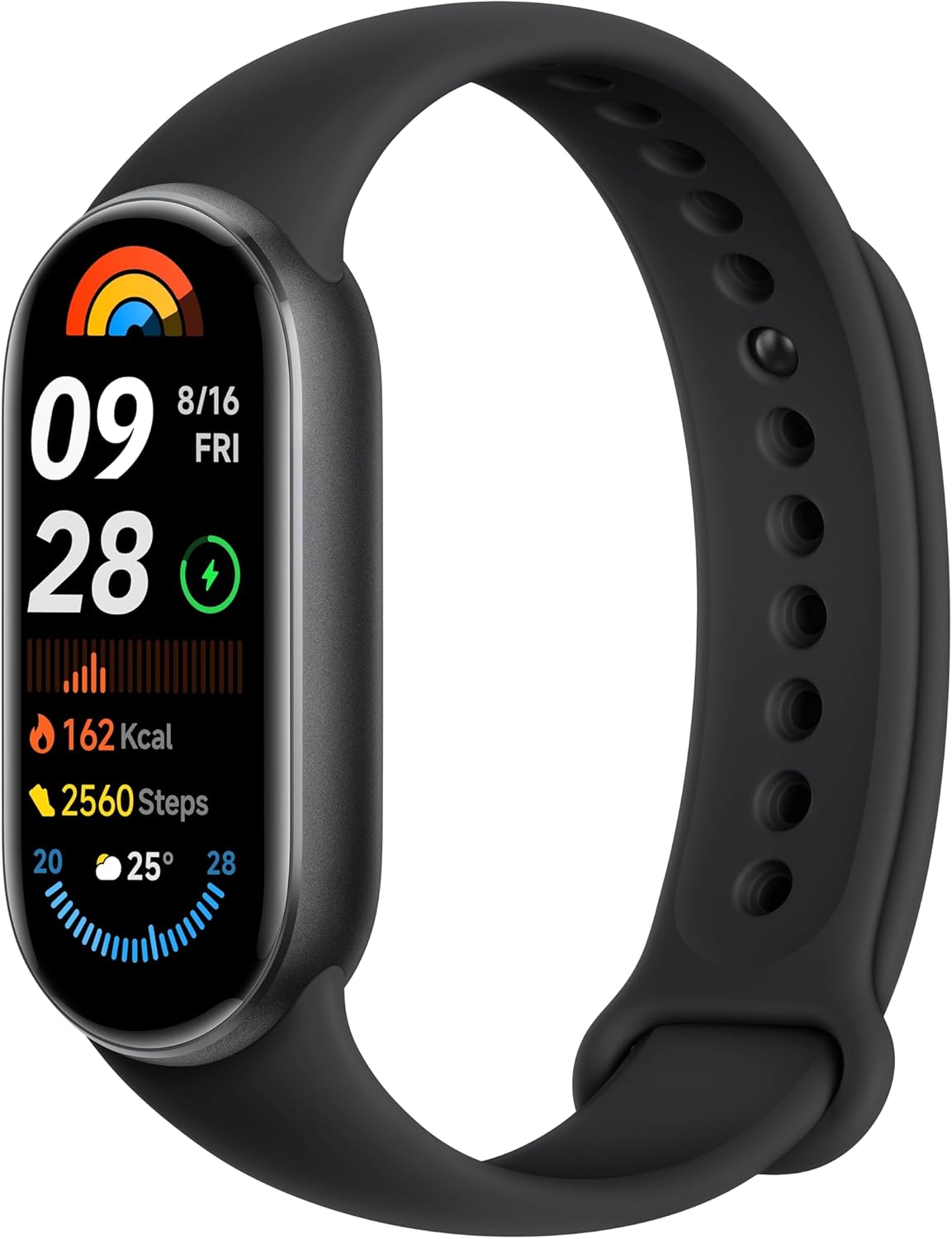 Xiaomi Smart Band 9 (2024) Midnight Black, 1.62" Amoled Display, 233 mAh Battery, up to 21 Days of Battery Life, Over 150 Workout Modes, BT 5.4, 50M Water Resistant