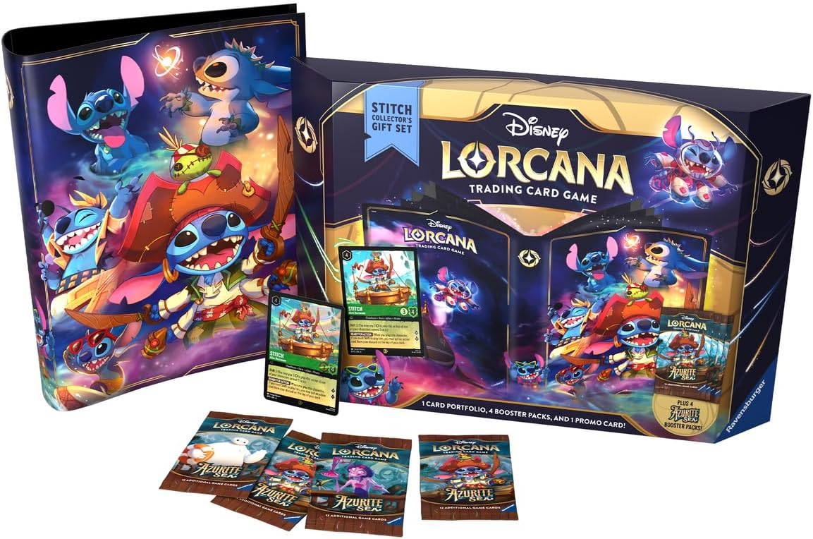 Disney Lorcana TCG: Azurite Sea Stitch Collector's Gift Set | Deluxe Collectible Set with Over 200 Art Pieces