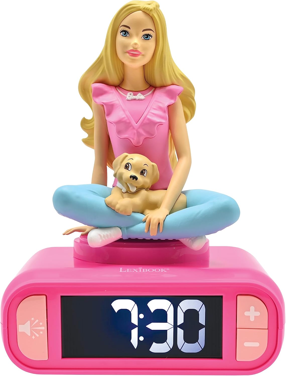 Lexibook 3D Barbie Childrens Clock with Night Light