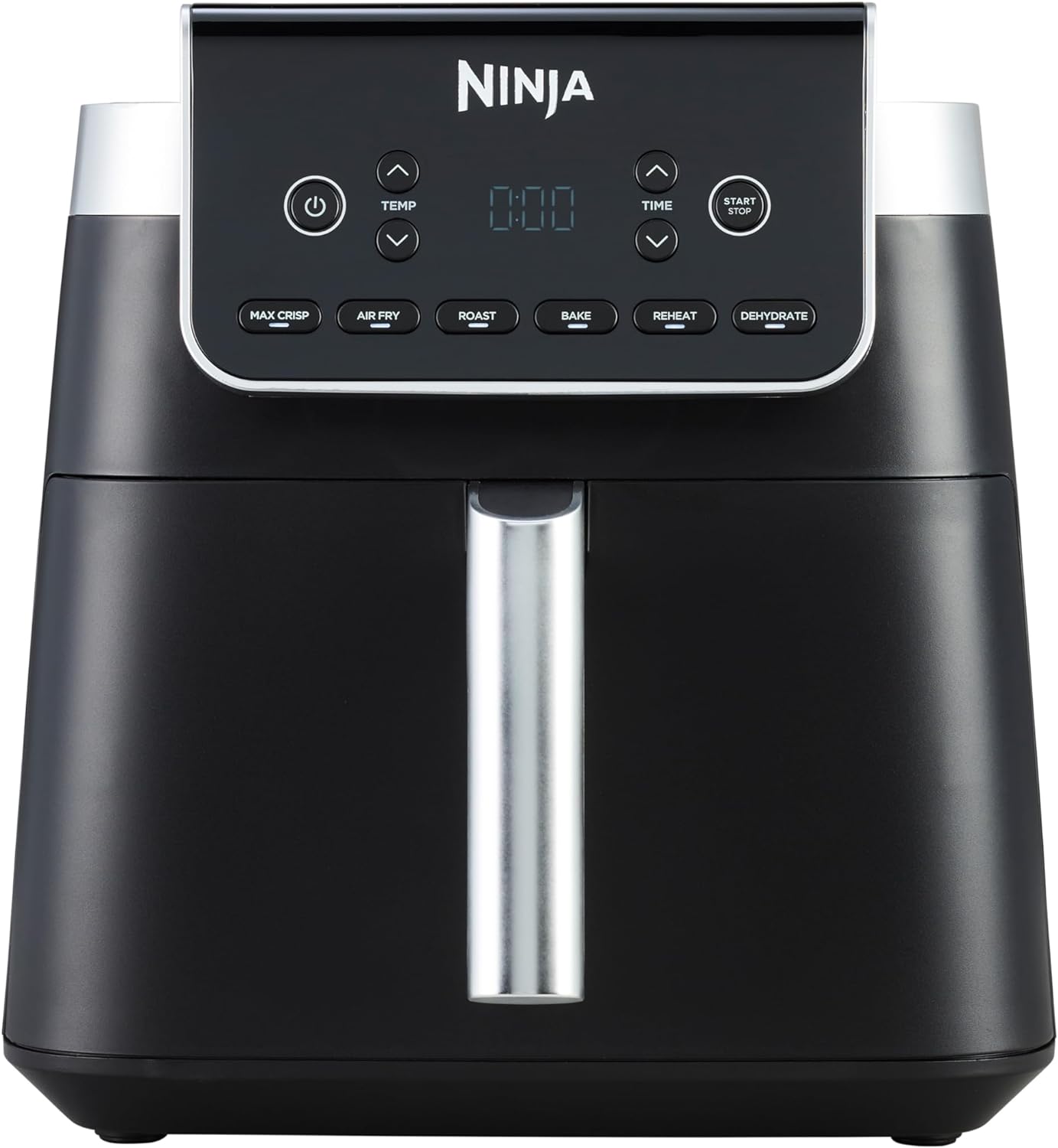 Ninja Air Fryer MAX PRO, 6.2L, Uses No Oil, Large Square Single Drawer, Roast, Bake, Air Fry, Family Size, Digital, Cook From Frozen, Non-Stick, Dishwasher Safe Basket & Crisper Plate, Grey