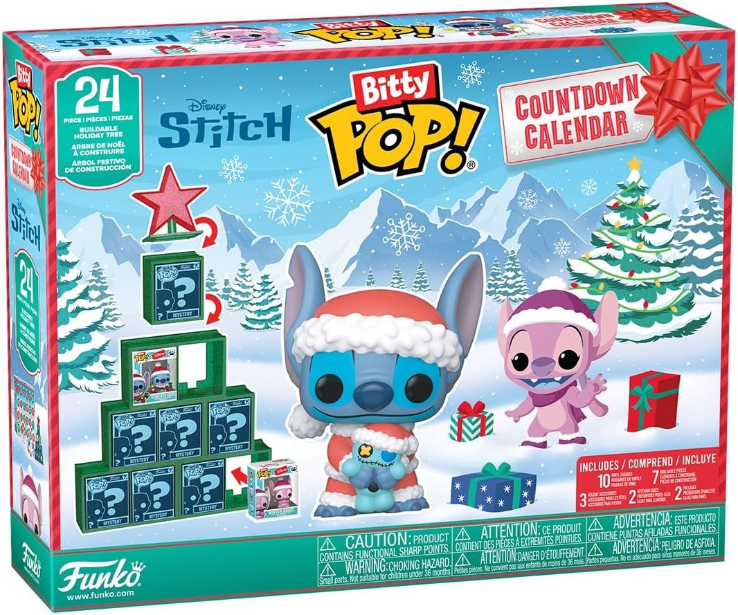 Funko Bitty Pop! Countdown Calendar: Stitch Holiday - Lilo and Stitch - Advent Calendar - 24 Days Of Surprise - Collectable Vinyl Mini Figures - Mystery Box