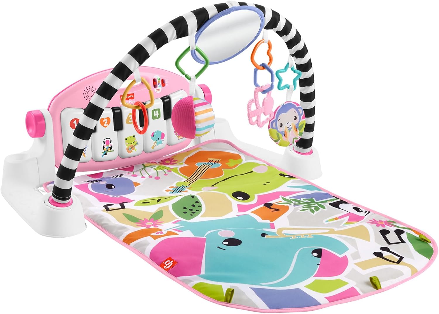 Glow & Grow Kick & Play Gym Pink - Interactive Baby Play Mat