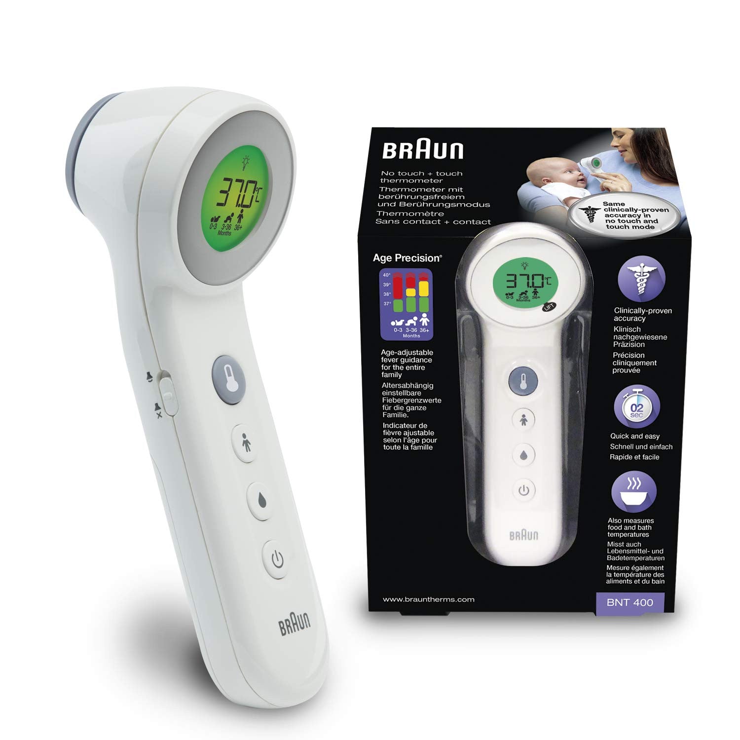 Braun No Touch + Touch Thermometer with Age Precision