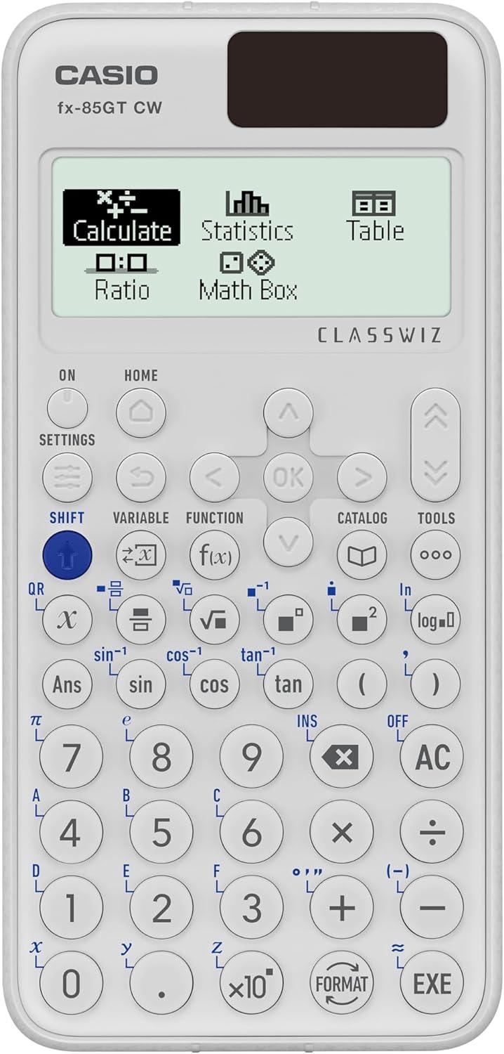 Casio FX85GTCW ClassWiz GCSE Scientific Calculator Dual Powered - White (UK Version)
