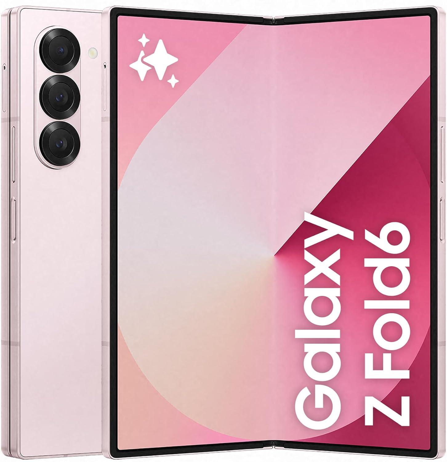 Samsung Galaxy Z Fold6 AI Smartphone, Unlocked Android Smartphone, 256GB Storage, 50 MP Camera, Big Screen, Long Battery Life, Pink