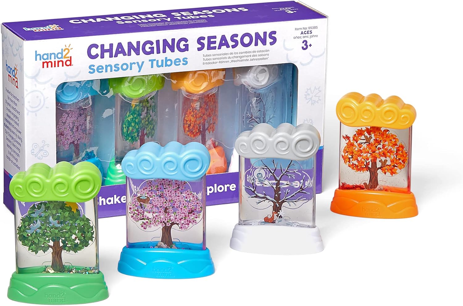 Learning Resources Changing Seasons Sensory Tubes, Sensory Fidget Tubes, Learning Weather for Kids, Anxiety Calming Tools, Stress Relief Toys, Calm Down Corner Supplies