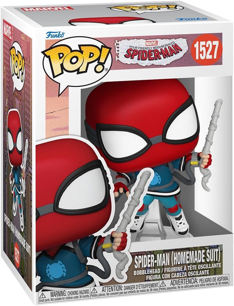 Funko Pop! Marvel: Friendly Neighborhood Spider-Man - Peter Parker - Proto Suit Spider-Man - Animated Spiderman TV - Collectable Vinyl Figure