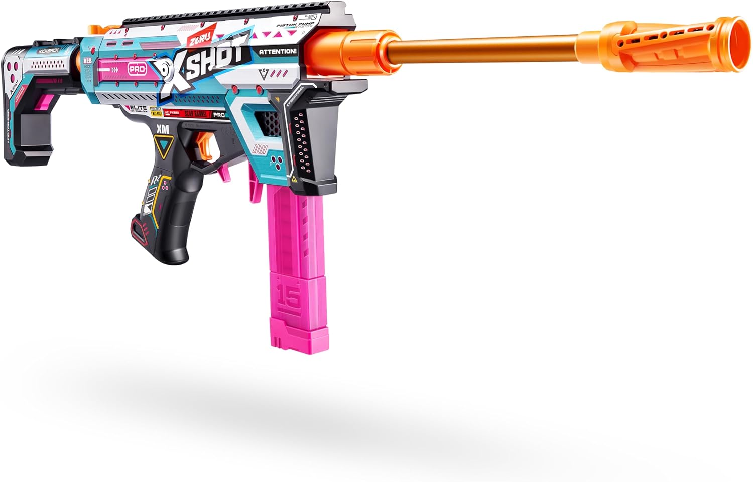 XSHOT Pro Motorized Piston Pump AEB with 40 Air Pocket Technology Half Darts by ZURU, Motorized Dart Blaster Outdoor Toy for Boys and Girls, Teens and Adults Aged 14+