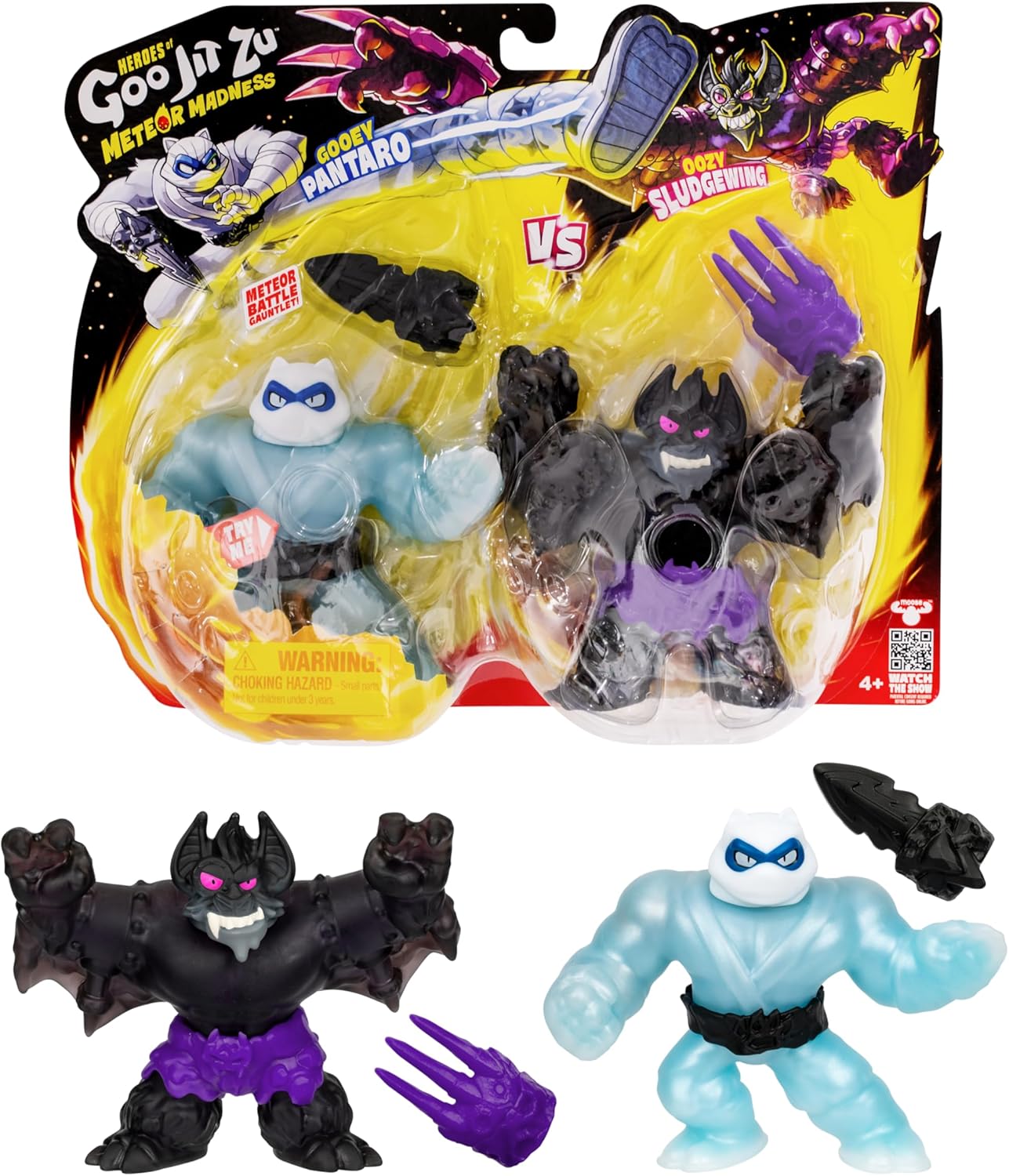 Heroes of Goo Jit Zu Meteor Madness Versus Pack, Pantaro Versus Sludgewing! Meteor Battle Gauntlet Weapons, Stretch Their Bodies 3 Times Their Size!