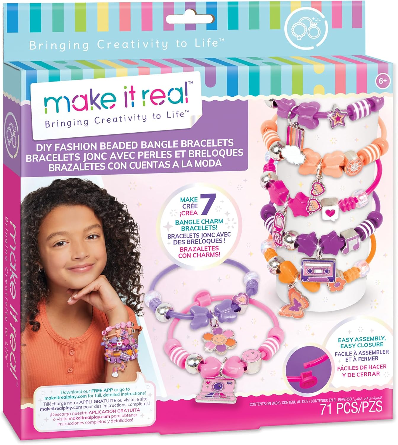DIY Fashion Beaded Bangle Bracelets Kit