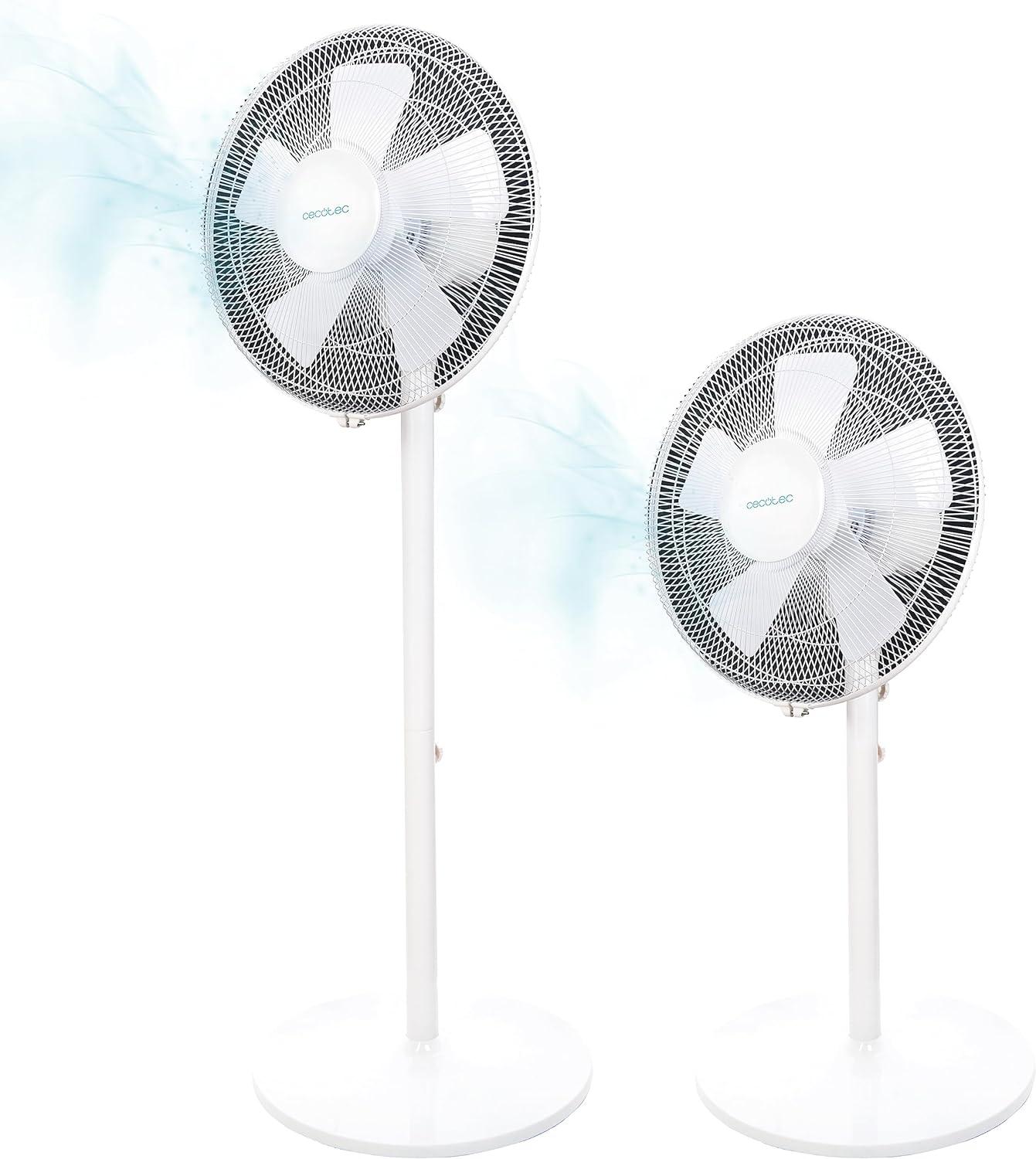 Cecotec EnergySilence 535 2in1 Standing and Table Fan. 40 W of Power, 16" Diameter, 5 Blades, Adjustable Height up to 115 cm, 3 Speeds, 75º Automatic Oscillation