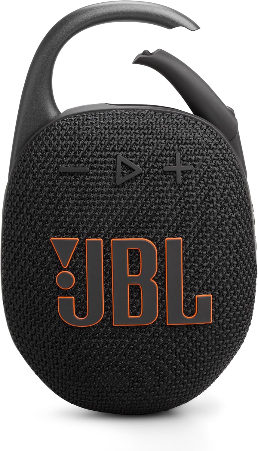 JBL Clip 5 Ultra-Portable Bluetooth Speaker with Integrated Carabiner, Big JBL Pro Sound, PlaytimeBoost, Waterproof Design and 12-Hour Playtime, Black