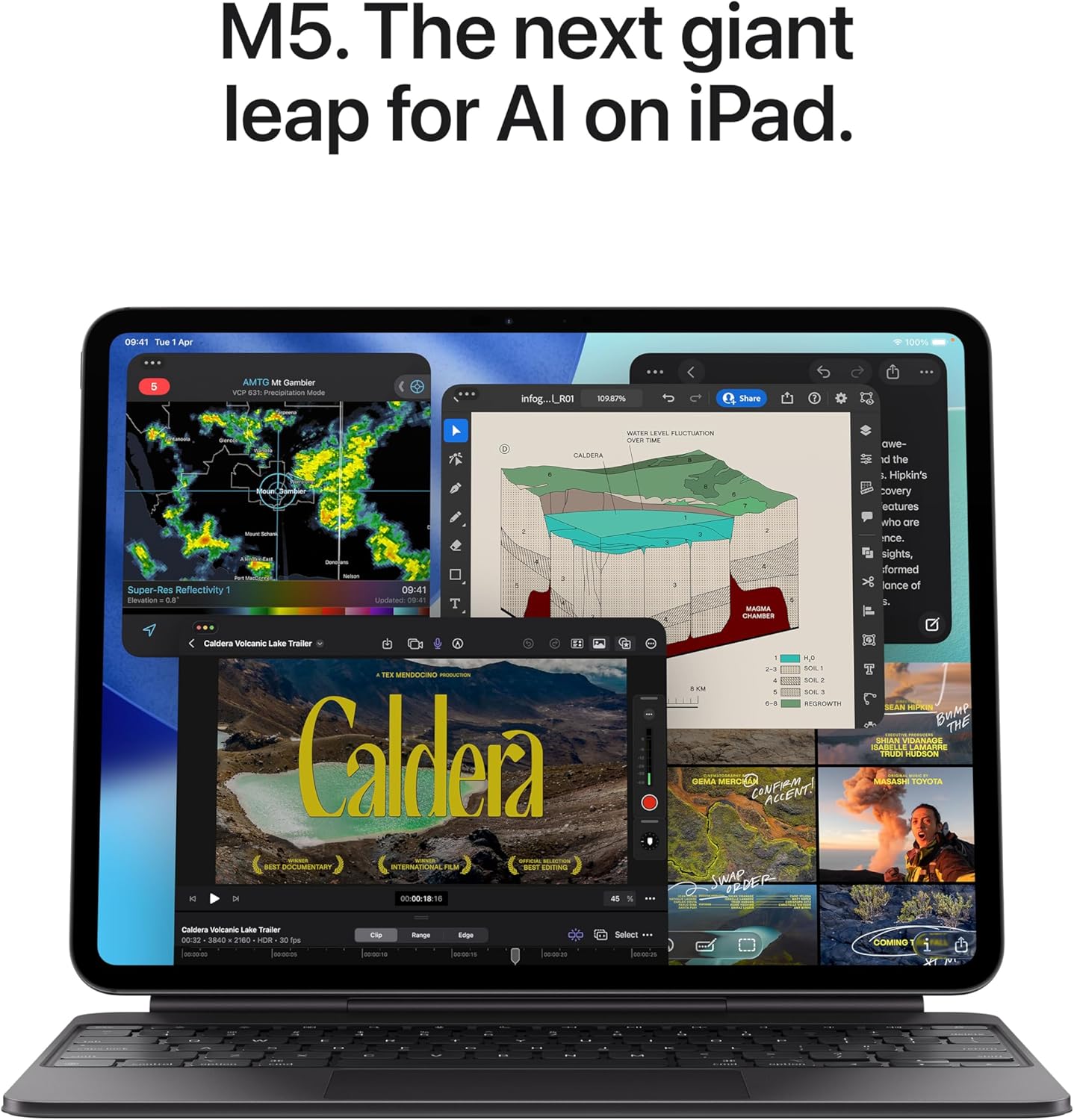 Apple iPad Pro 13-inch (M5) 256GB: Ultra Retina XDR display, Landscape 12MP Front Camera/12MP Back Camera, LiDAR Scanner, Wi-Fi 7 with Apple N1, All-Day Battery Life - Space Black