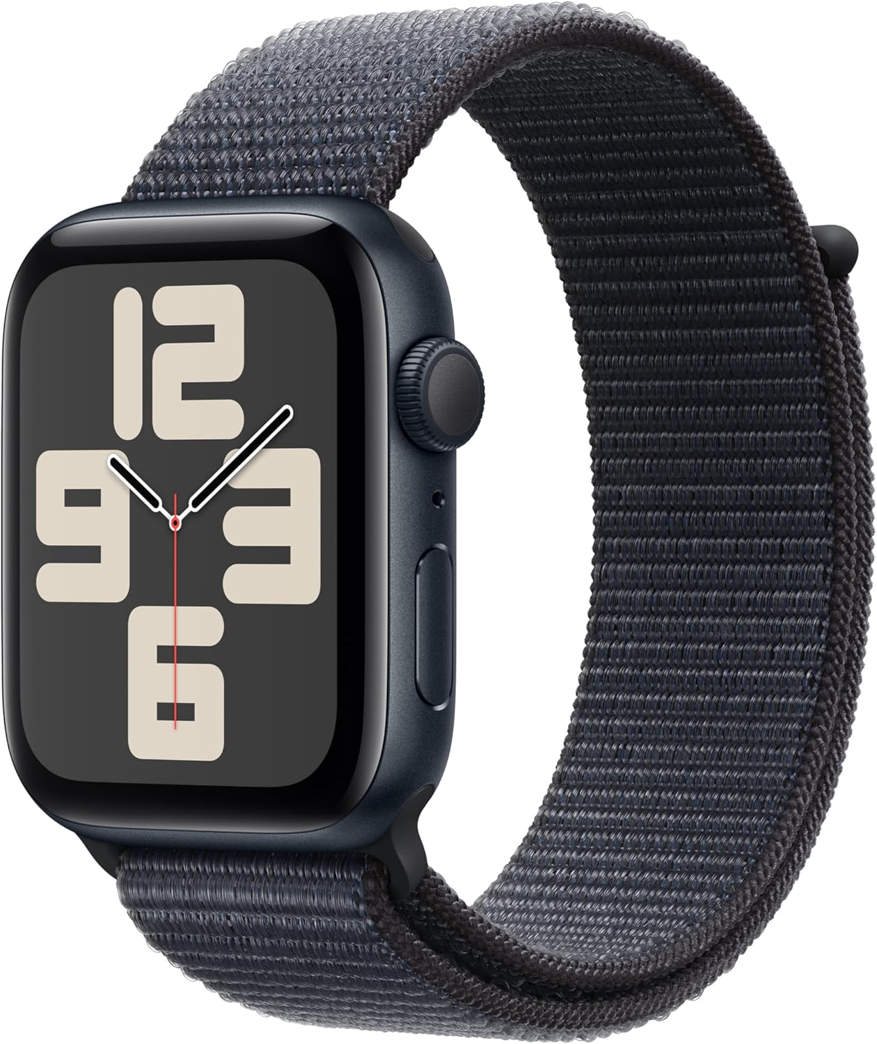 Apple Watch SE (2nd Gen) [GPS 44mm] Smartwatch with Aluminum Case with Midnight Sport Loop. Fitness & Sleep Tracker, Crash Detection, Heart Rate Monitor, Retina Display, Carbon Neutral