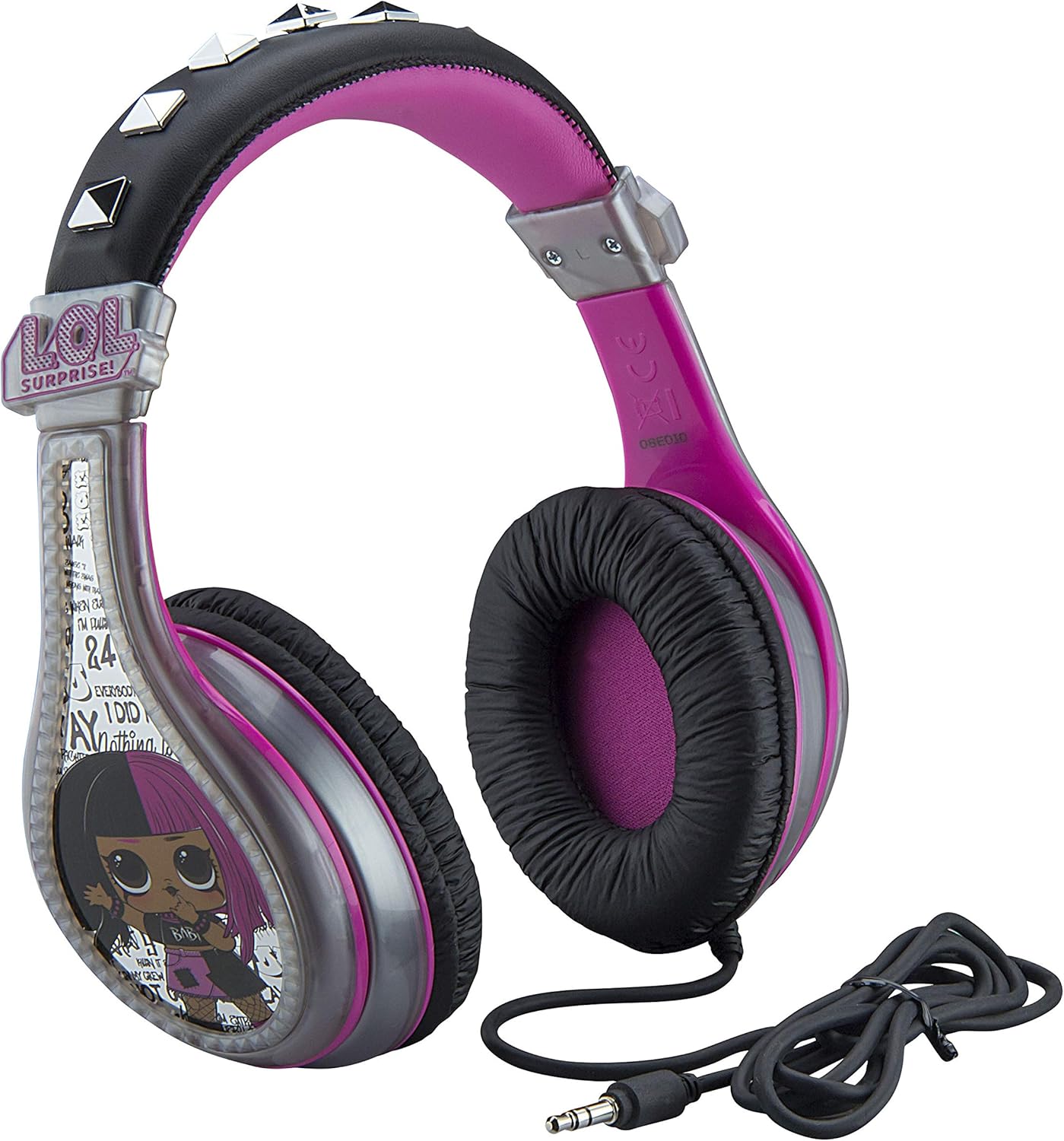 LOL Surprise Headphones for Kids, Wired Headphones for School, Home or Travel, Tangle Free Stereo Headphones with Parental Volume Control, Connect via 3.5mm Jack