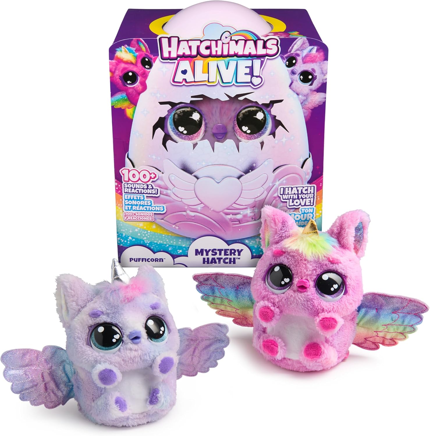 Hatchimals Alive, Mystery Hatch Pufficorn, Surprise Interactive Toy and Egg with Mist, Lights and Sounds