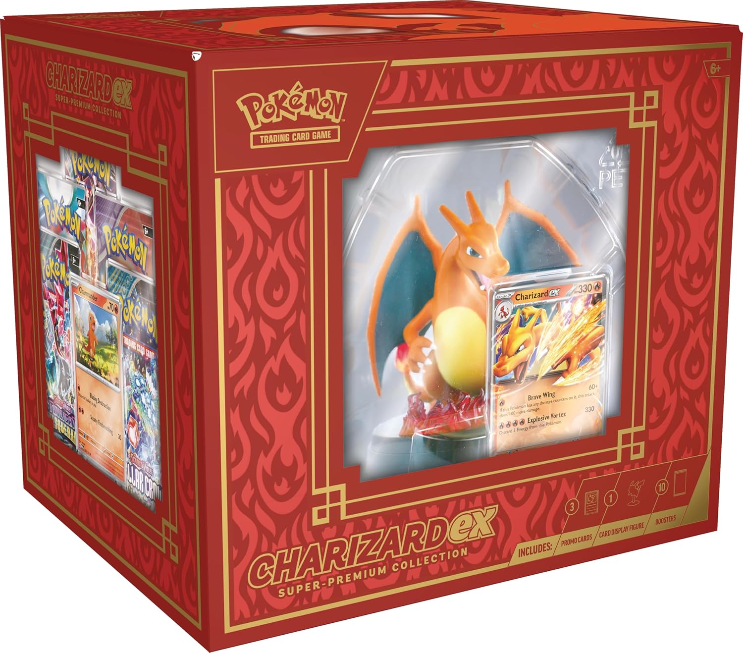 Pokémon TCG: Charizard ex Super-Premium Collection (3 Foil Promo Cards, 1 Card-Display Figure & 10 Booster Packs)