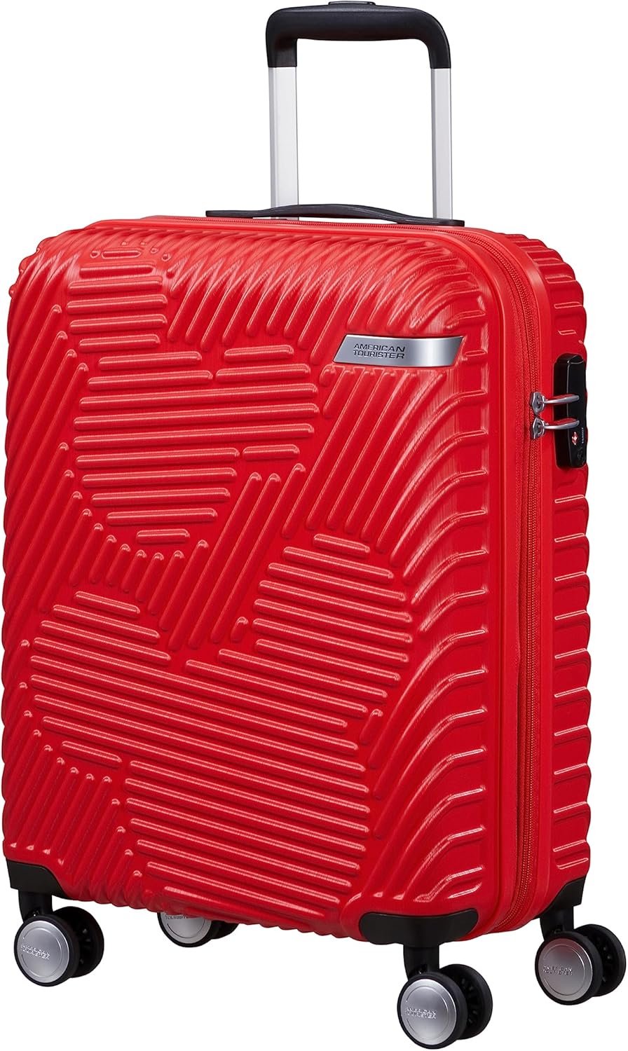 American Tourister Wavebreaker Disney, Spinner, Cabin Size Suitcase Mickey Mouse Clouds Red 55 x 40 x 20 cm