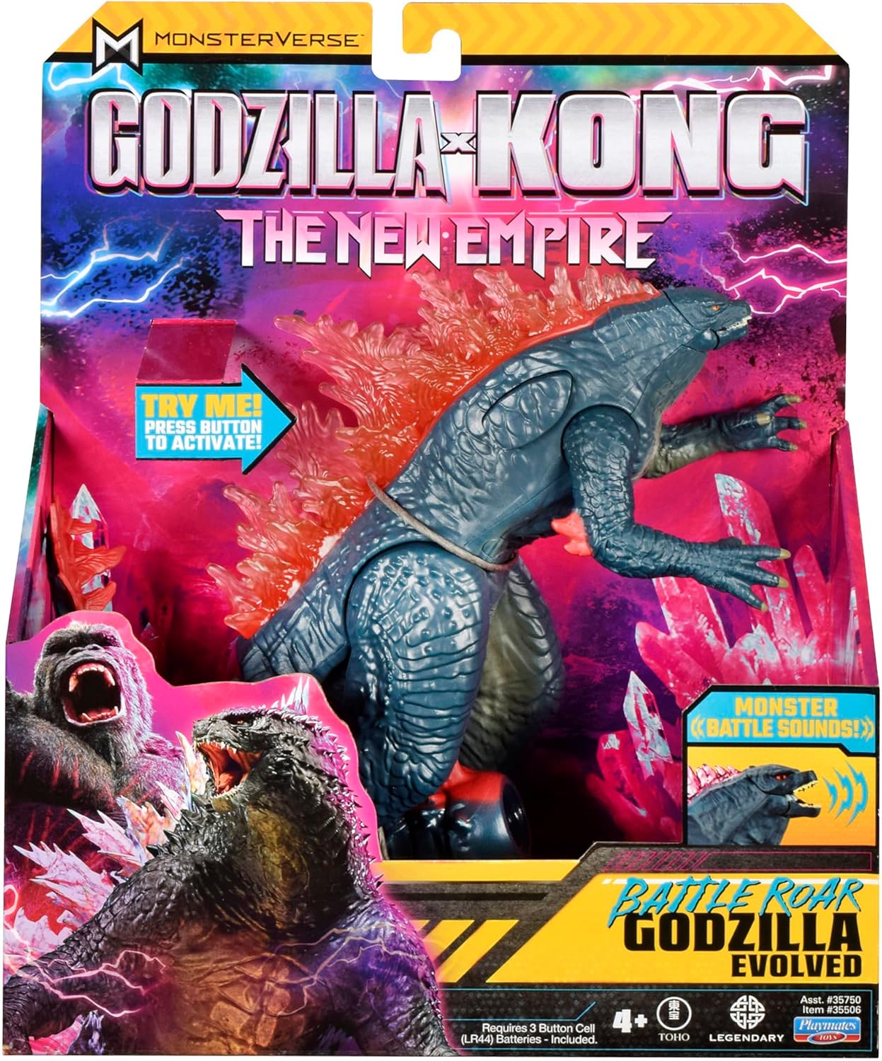 Godzilla x Kong: The New Empire, 7-Inch Authentic Battle Roar Godzilla Action Figure Toy