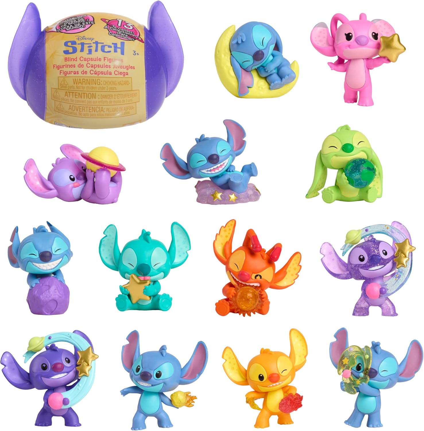 Disney Stitch Outta This World Collectible Mini Figure Capsule, 5 cm Figurine
