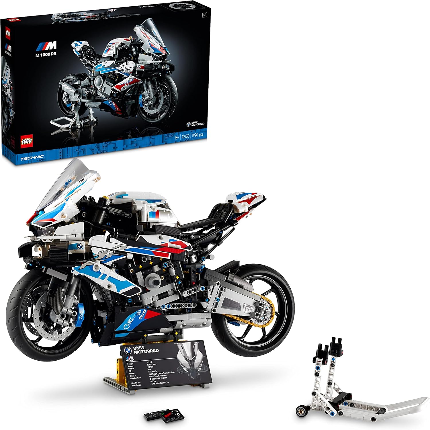 LEGO Technic BMW M 1000 RR Motorbike Model Kit, Build and Display Motorcycle Set with Authentic Features