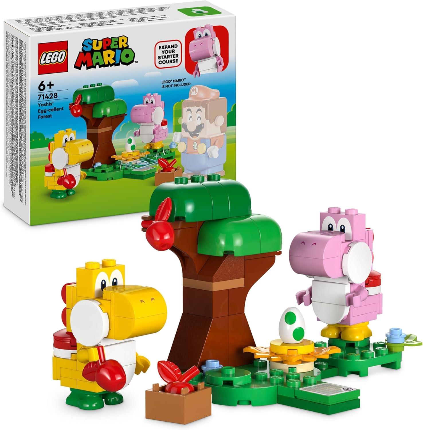 LEGO Super Mario Yoshis’ Egg-cellent Forest Expansion Set, Collectible Role-Play Toy for 6 Plus Year Old Boys, Girls & Kids with 2 Brick-Built Yoshi Character figures