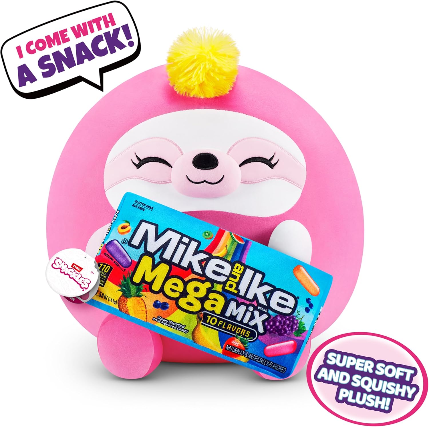 Snackles Super Sized 35 cm, Sloth (Mike & Ike)