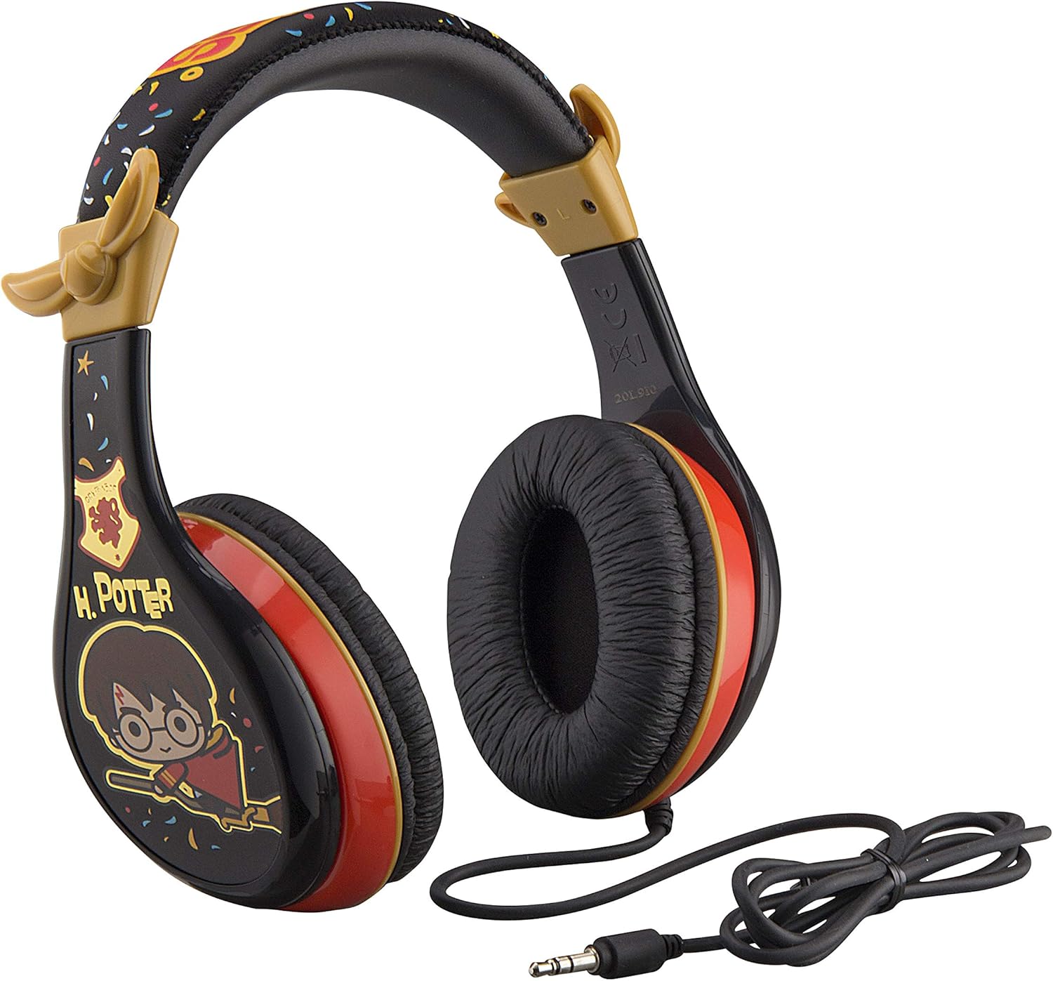 Harry Potter Kids Headphones, Adjustable Headband, Stereo Sound, 3.5Mm Jack, Wired Headphones for Kids, Tangle-Free, Volume Control