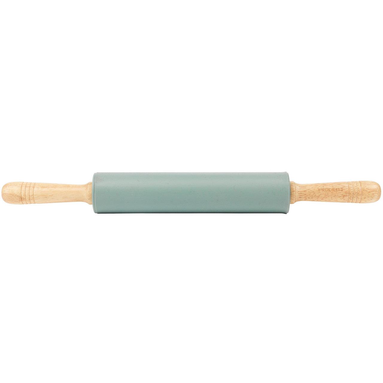 Progress Go Bake! Silicone Rolling Pin with Ergonomic Wooden Handles, Perfect for Cooking and Baking, Easy-Clean, Family Baking, Ideal for Dough, Pastry, Icing & More, 24 cm