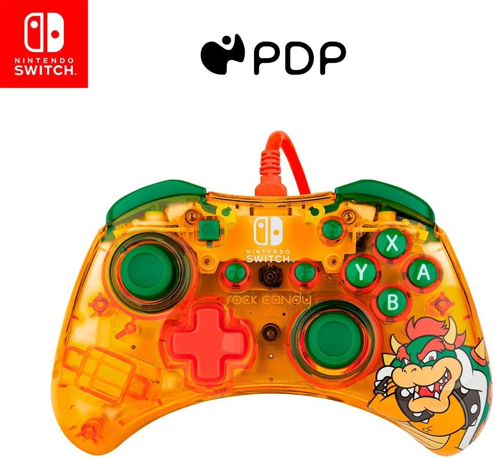 Rock Candy Wired Gaming Switch Pro Controller - Official License Nintendo - OLED / Lite Compatible - Compact, Durable Travel Controller - Bowser