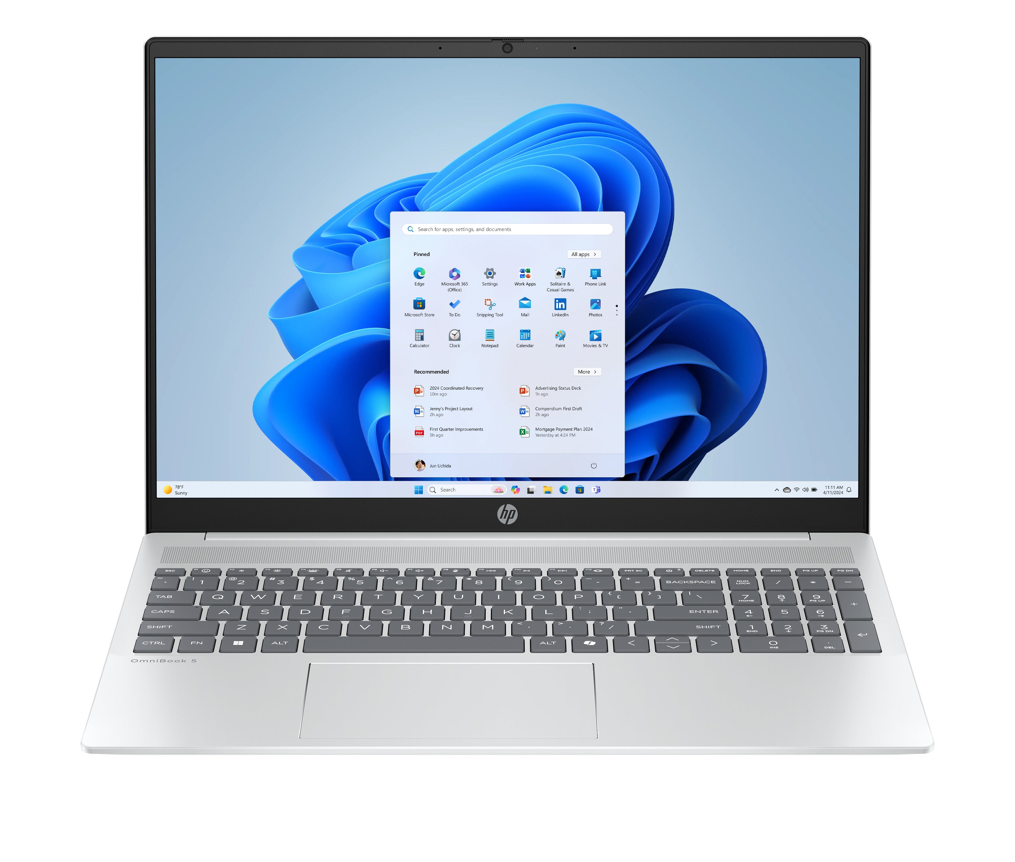 HP OmniBook 5 16 Intel® Core™ i3 Laptop, (16") 2K 8GB, 512GB SSD, Wi-Fi 6, Windows 11 Home Silver