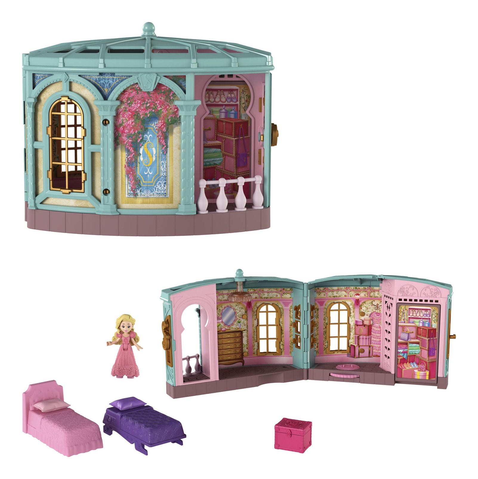 Wicked So Popular Dorm Small Doll Playset with 3 Play Spaces & 9 Accessories, Inspired by The Movie