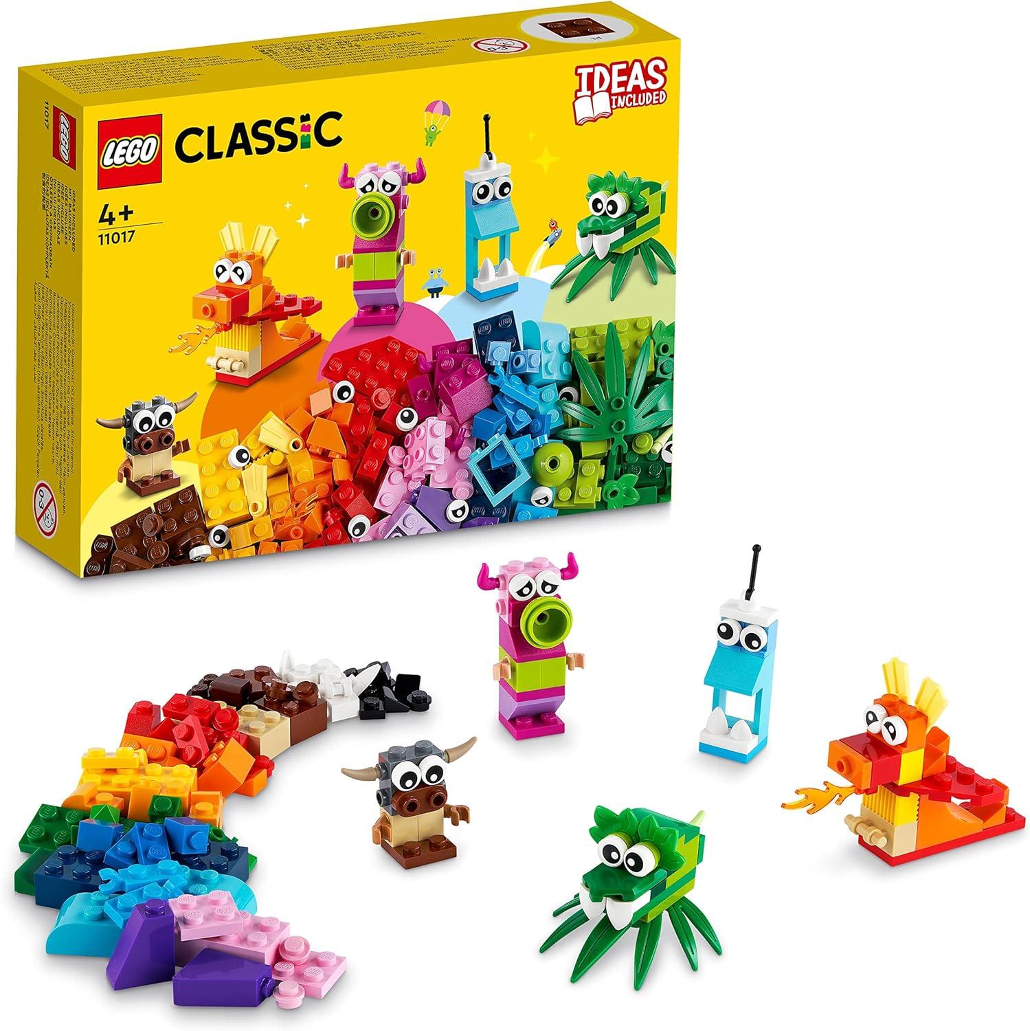 LEGO Classic Creative Monsters, Construction Playset with 5 Mini Build Monster Toys, Bricks Box Building Set