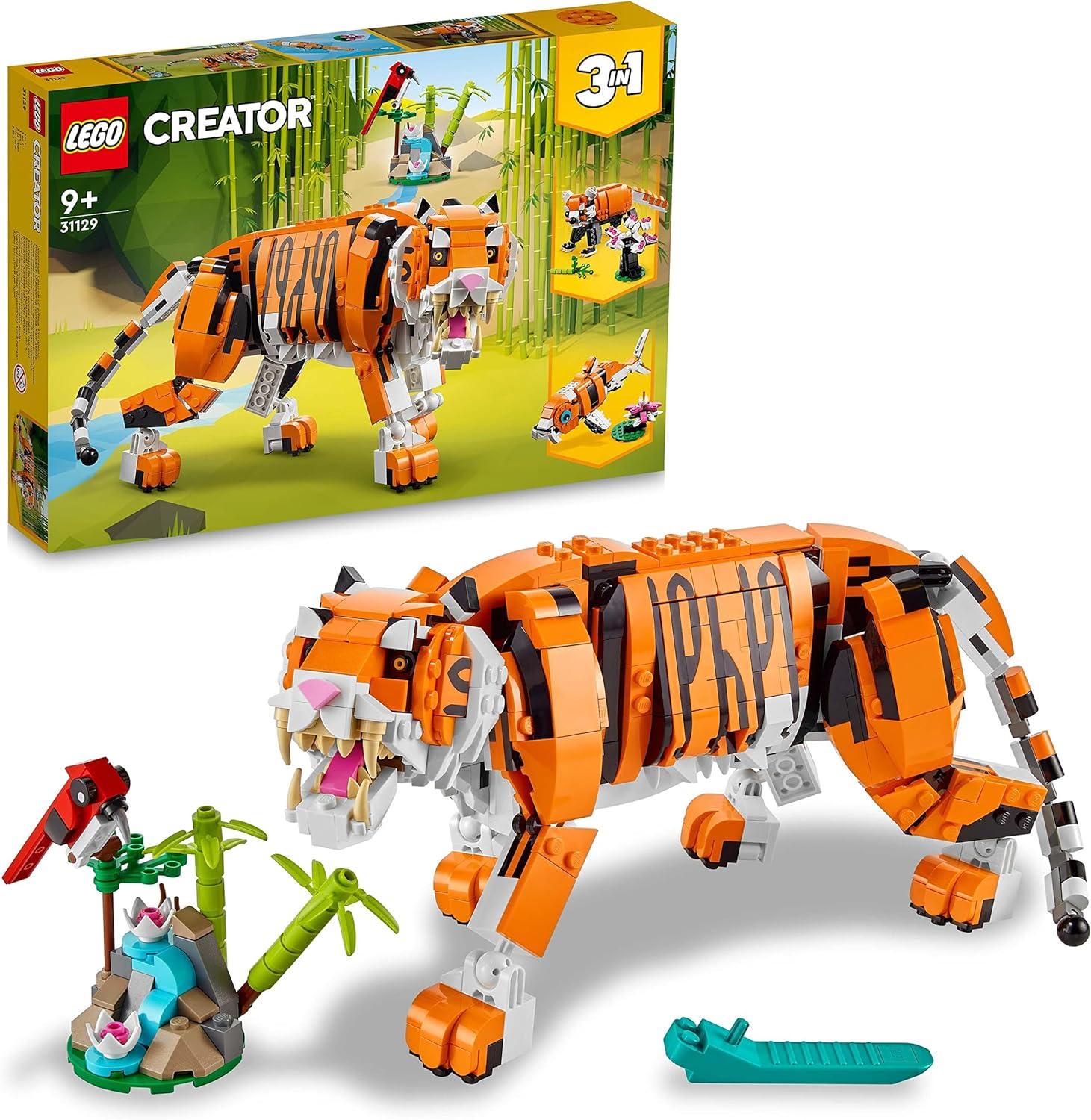 LEGO Creator 3 in 1 Majestic Tiger, Animal Figures, Collectible Building Toy