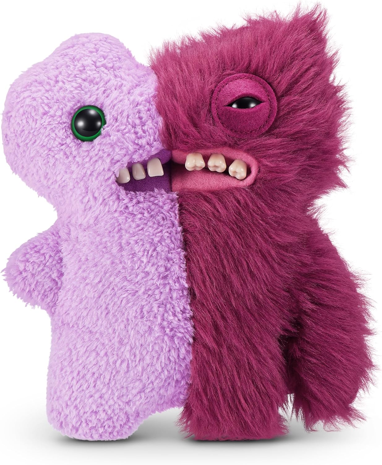 Fuggler Misfit Monsters by ZURU, Funny Ugly Monster, Plush, Collectible, Toy (Gaptooth Mcgoo & Wide Eyed - Lilac & Red)
