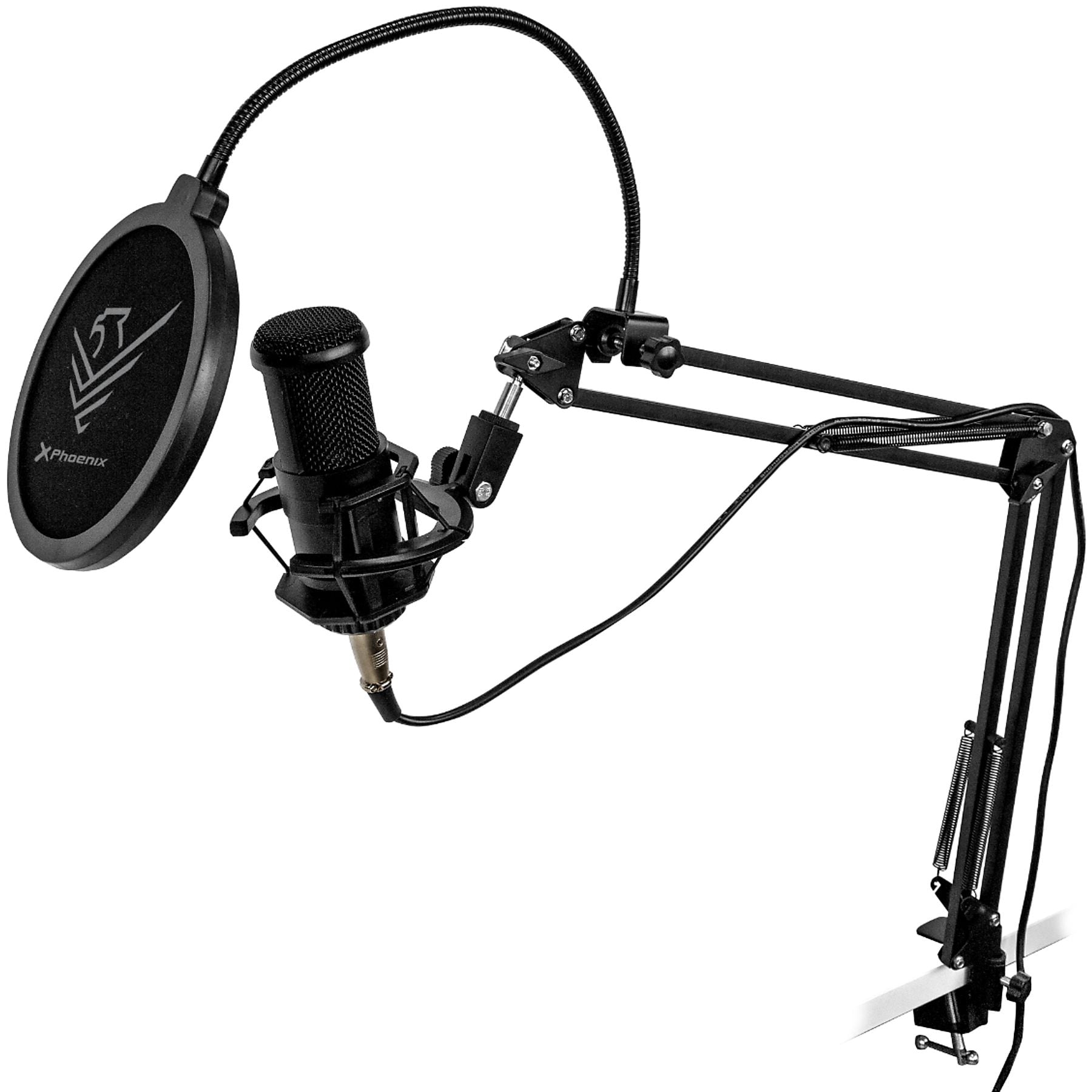 Phoenix StreamCast Pro Gaming Microphone Kit with Boom Arm, Pop Filter & Shock Mount