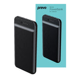 Prevo Power bank,10000mAh Portable Fast Charging for Smart Phones, Tablets and Other Devices, Slim Design, Dual-Port with USB Type-C and Micro USB Connection, Black