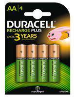 Duracell A 1300mAh Rechargeable NiMH Batteries, 4 Pack