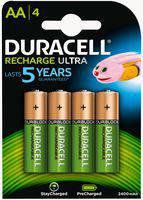 Duracell Recharge Ultra AA Rechargeable Batteries with DuraLock 2500mAh 4 Pack