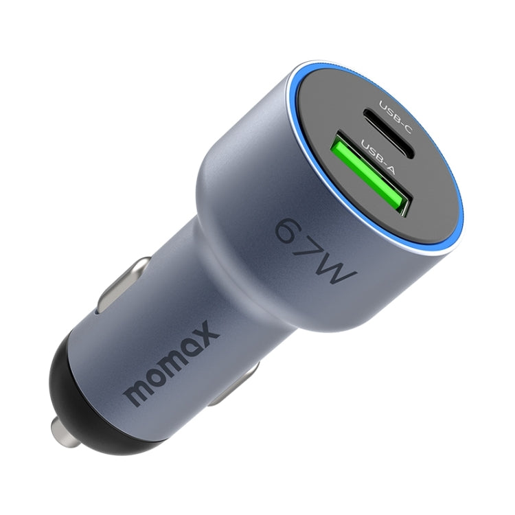 MOMAX 67W USB-C / Type-C + USB Dual Ports Car Charger